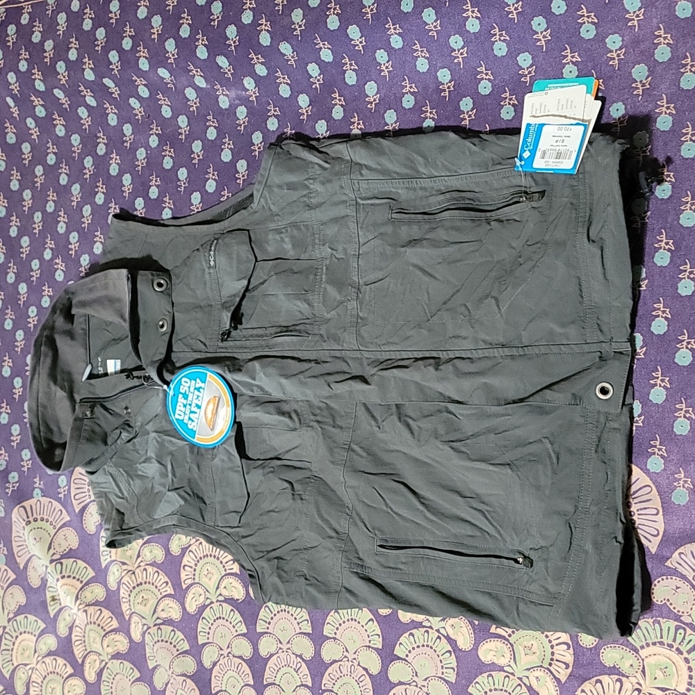 NWT Columbia Omnishade Gray Vest UPF 50